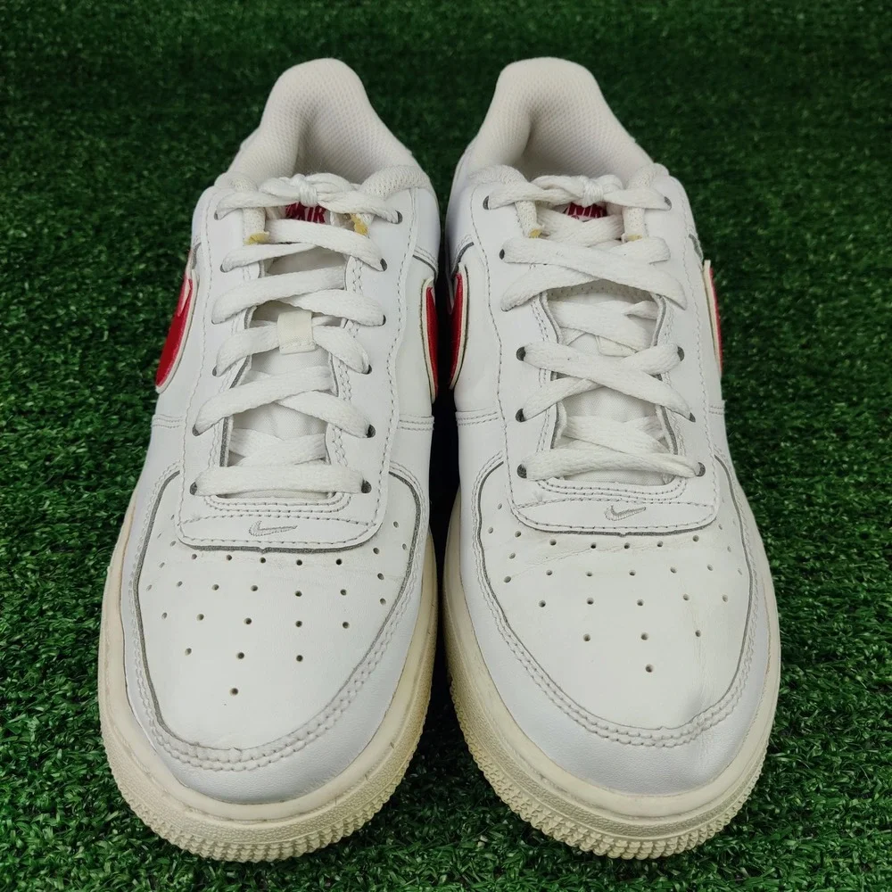 Nike Shoes Youth 6.5Y White Red Air Force 1 LV8 Utility AV6252-101 Low Top